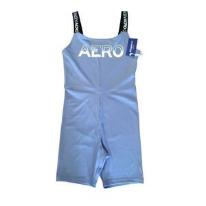Aeropostale Sport Logo One Piece Biker Shorts Romper Medium NWT